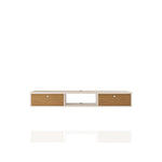 Lekedi 63" Entertainment Centre / Floating Desk – Cream / Cinnamon