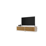 Lekedi 42" Floating Entertainment Centre - Off White/Cinnamon
