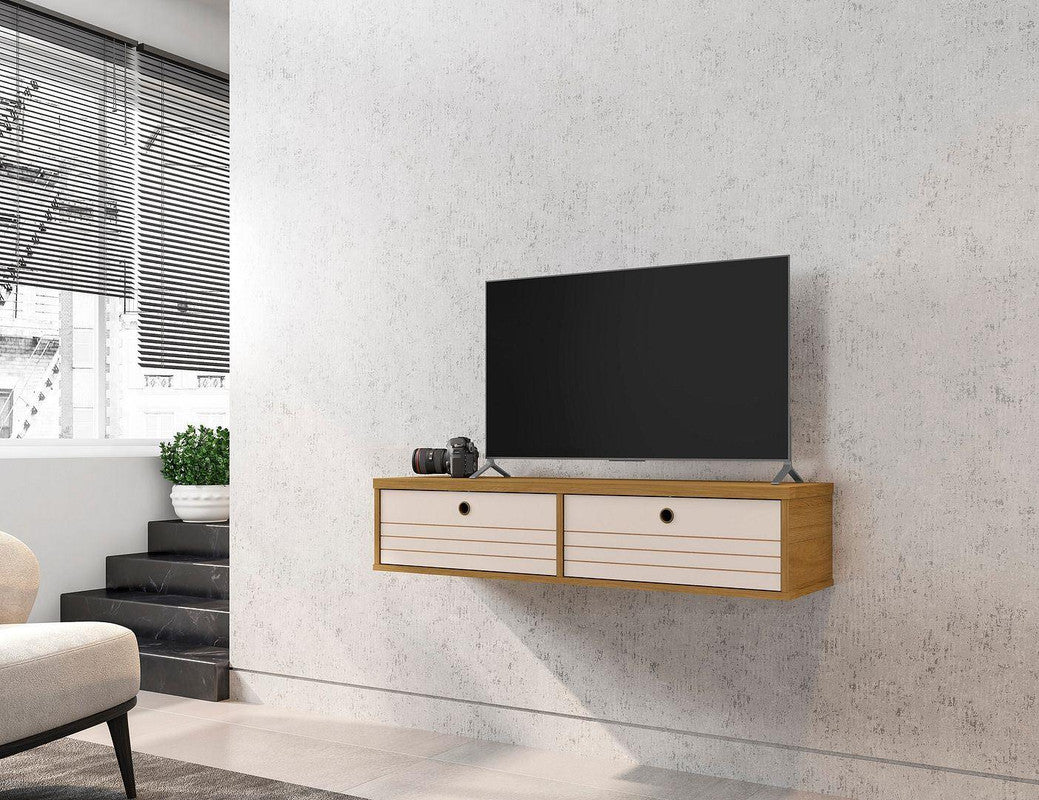Lekedi 42" Floating Entertainment Centre - Cinnamon/Off White