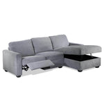 Oats 2-Piece Reclining Sectional with Storage - Grey