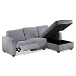 Oats 2-Piece Reclining Sectional with Storage - Grey