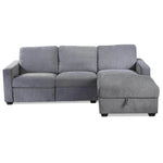Oats 2-Piece Reclining Sectional with Storage - Grey