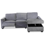 Oats 2-Piece Reclining Sectional with Storage - Grey