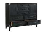 Laguna 7 Drawer 2 Door Master Chest - Weathered Oak, Black