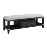 Laguna Upholstered Storage Bench - Weathered Oak, Black