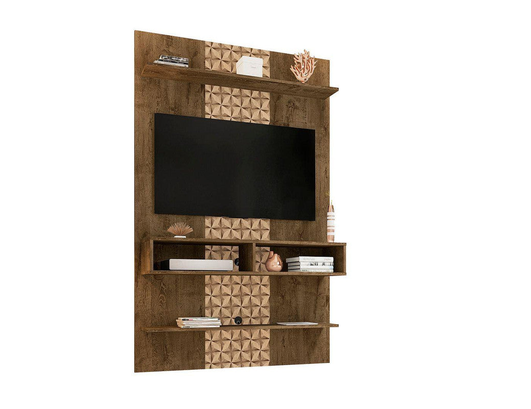 Cingoli Floating Entertainment Centre - Rustic Brown/3D Brown Print