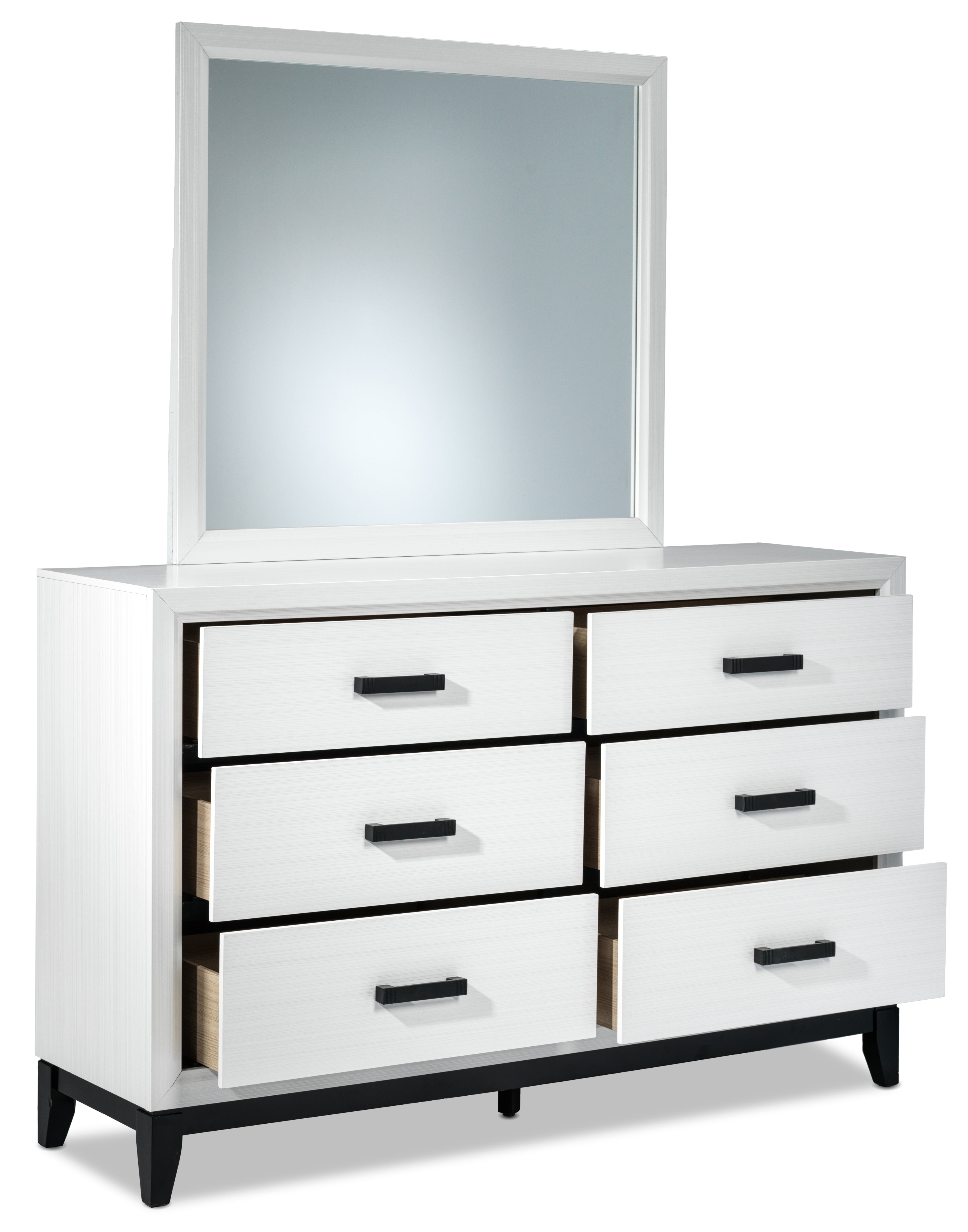 Frost 6 Drawer Dresser - White, Black