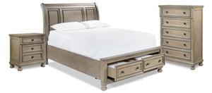 Windchester 5-Piece Queen storage Bedroom Set - Grey