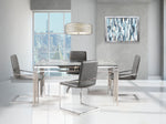 Jasmine 5-Piece Dining Set - Glass Chrome, Grey