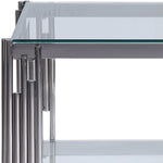 Liana End Table - Glass and Stainless Steel