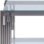 Liana Sofa Table - Glass and Stainless Steel