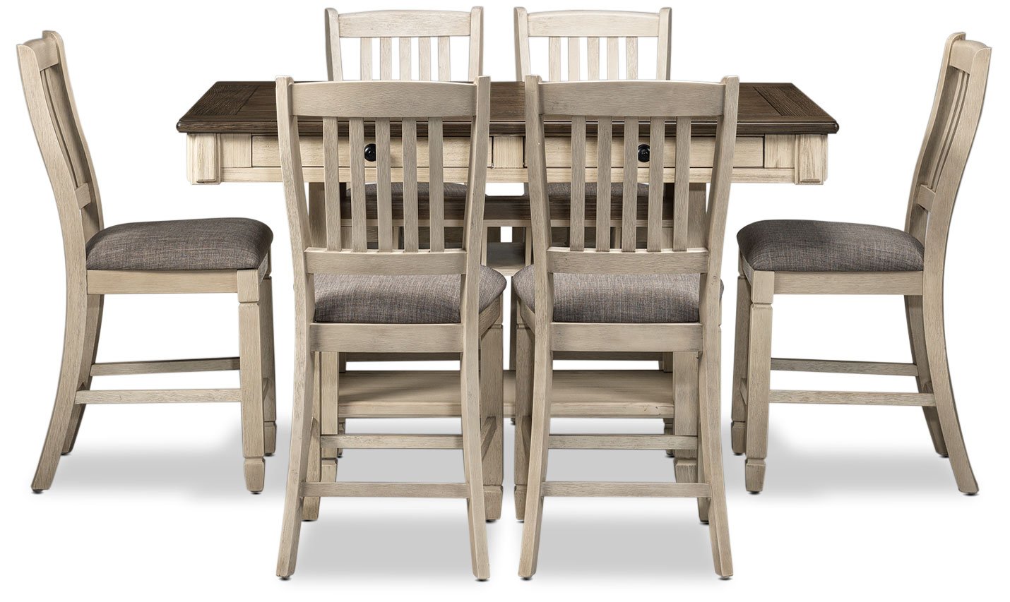 Harold 7-Piece Counter-Height Dining Set - Antique White