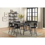 Appert 7-Piece Counter Height Dining Set - Metal, Black