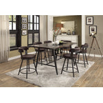 Appert 7-Piece Counter Height Dining Set - Metal, Brown