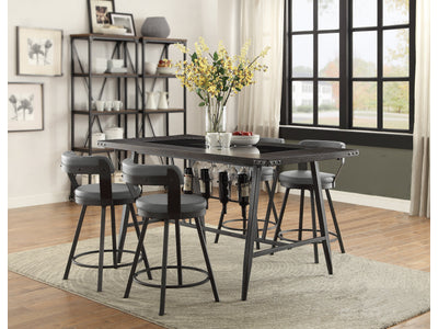 Appert 5-Piece Counter Height Dining Set - Metal, Grey