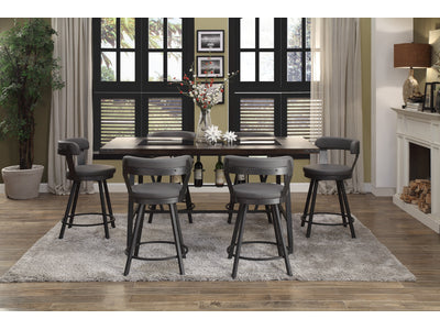 Appert 7-Piece Counter Height Dining Set - Metal, Grey