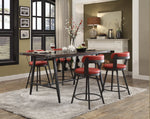 Appert 5-Piece Counter Height Dining Set - Metal, Red