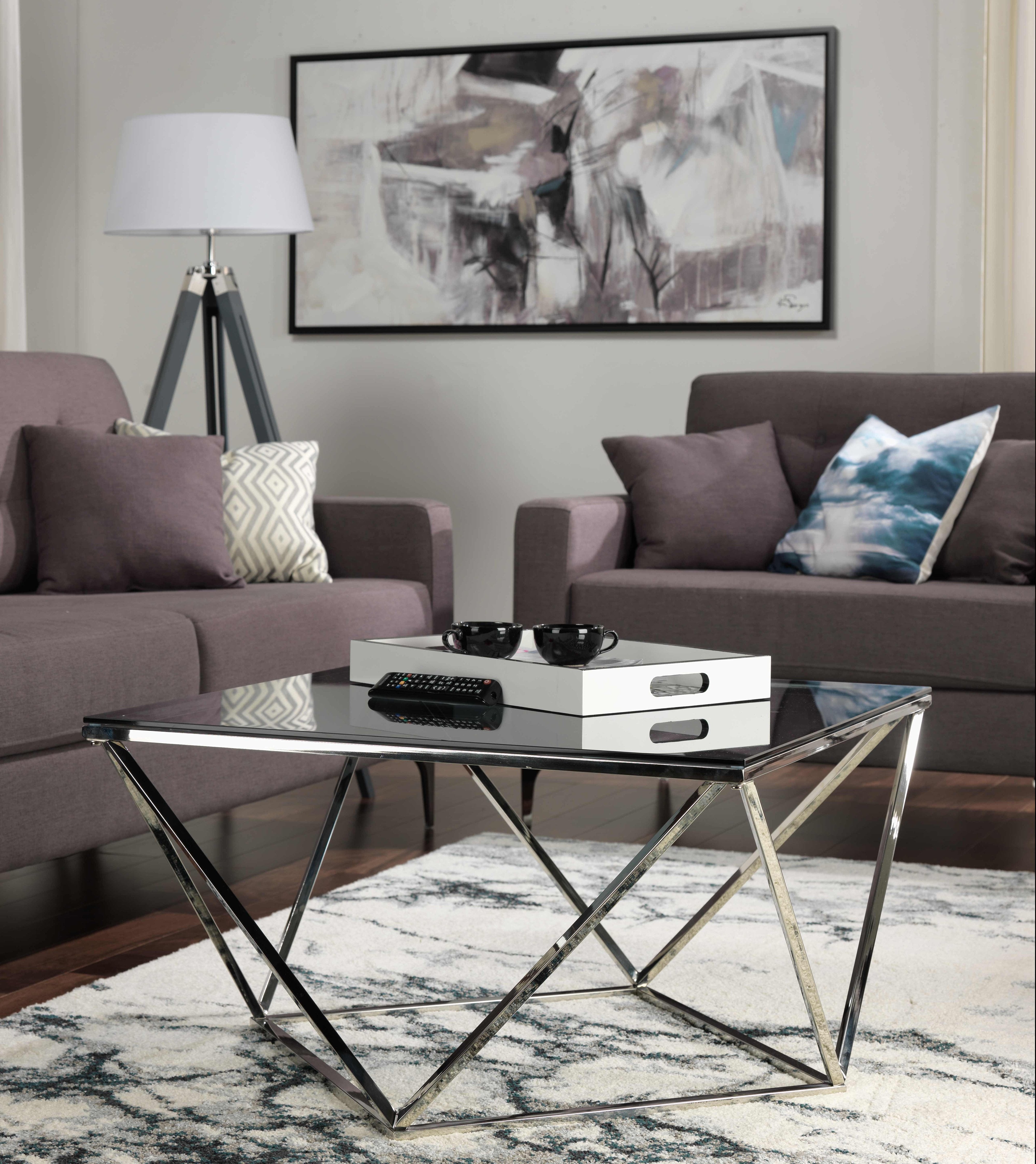 Skylar Coffee Table - Silver and Black
