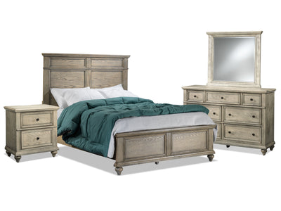Emma 6-Piece Queen Bedroom Set - Oak