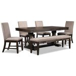 Cambridge 6-Piece Dining Room Package - Dark Brown