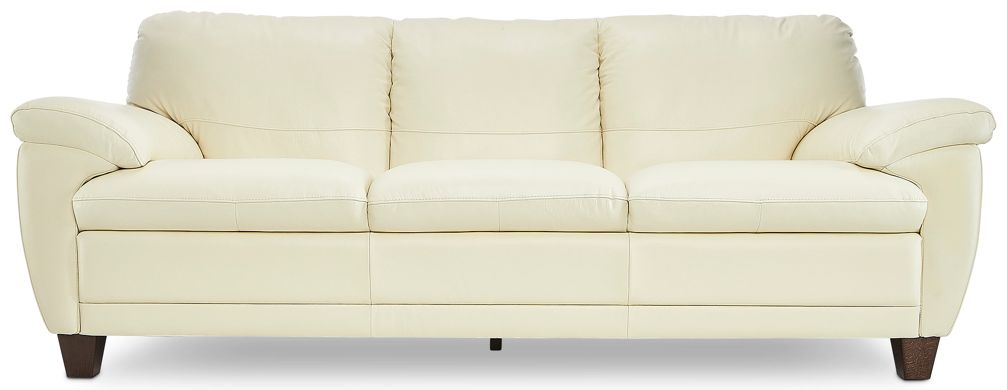 Leonardo Leather Sofa and Loveseat Set - Cream