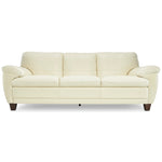 Leonardo Leather Sofa and Chair Set - Cream