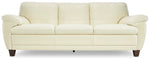 Leonardo Leather Sofa and Chair Set - Cream
