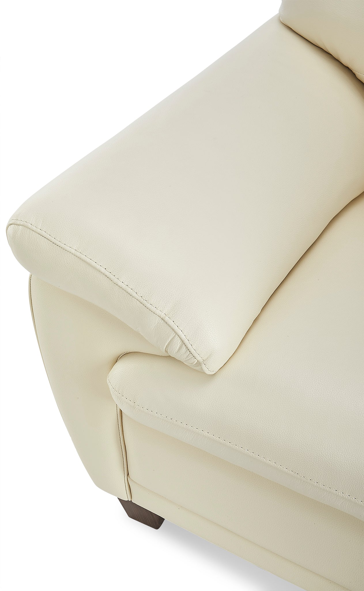 Leonardo Leather Sofa, Loveseat and Chair Set - Cream