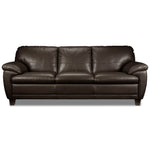 Leonardo Leather Sofa and Chair Set - Brown