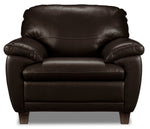 Leonardo Leather Sofa and Chair Set - Brown