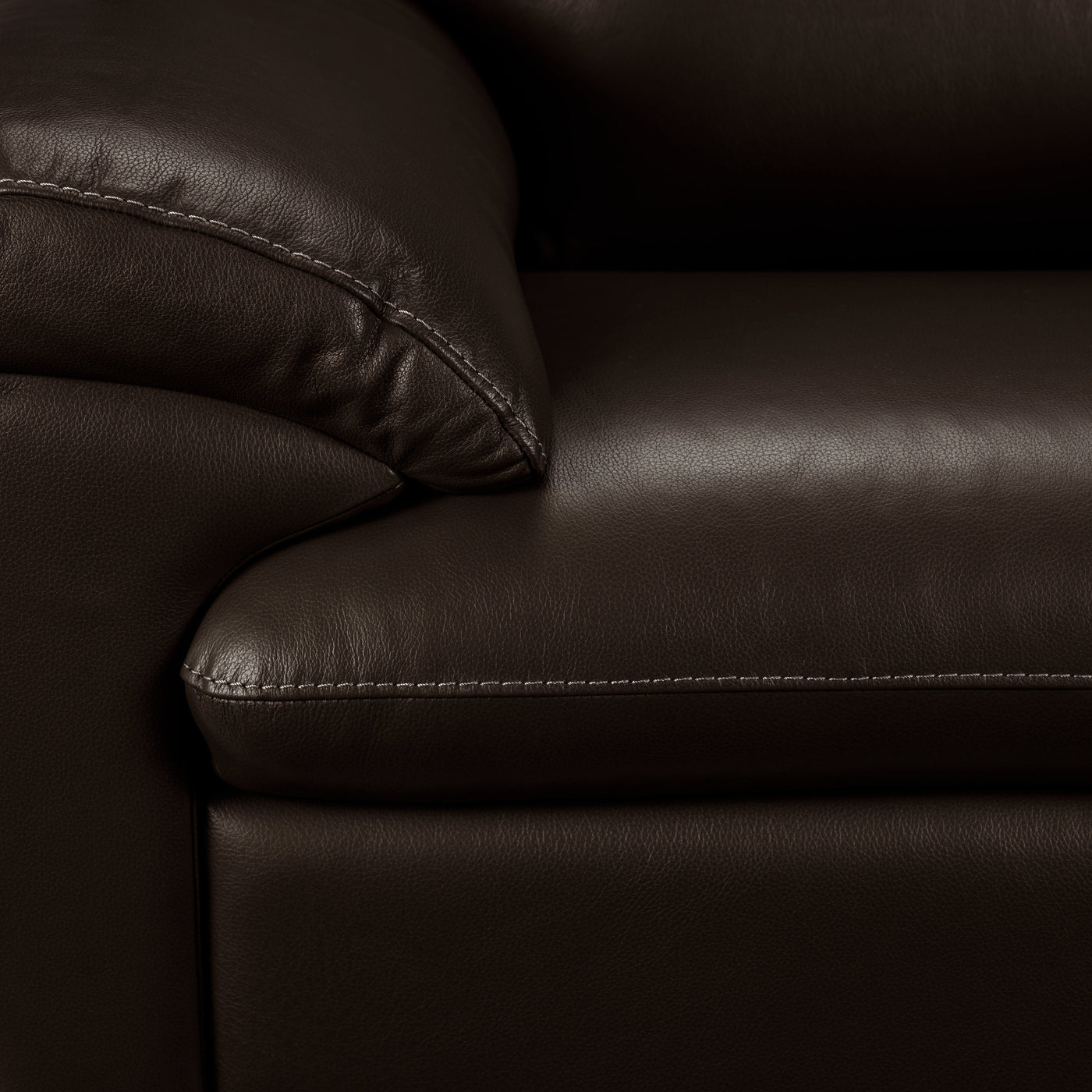 Leonardo Leather Loveseat - Brown