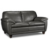 Leonardo Leather Loveseat - Grey