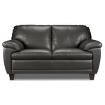 Leonardo Leather Loveseat - Grey