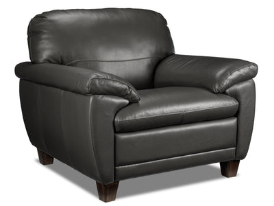 Leonardo Leather Chair - Grey