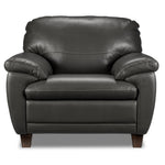 Leonardo Leather Chair - Grey