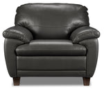 Leonardo Leather Chair - Grey