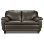 Leonardo Leather Sofa and Loveseat Set - Taupe