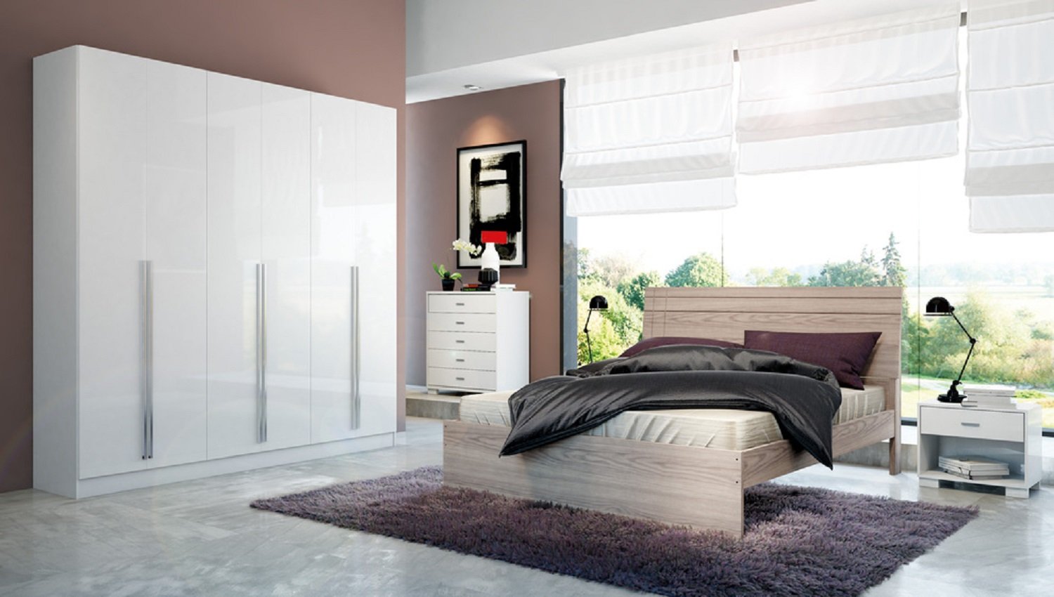 Kumasi Wardrobe - High Gloss White