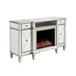 Tiffany Fireplace TV Stand - Mirrored Glass