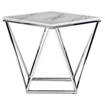 Lynn End Table - Marble and Stainless Steel