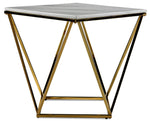 Lynn End Table - Marble and Gold