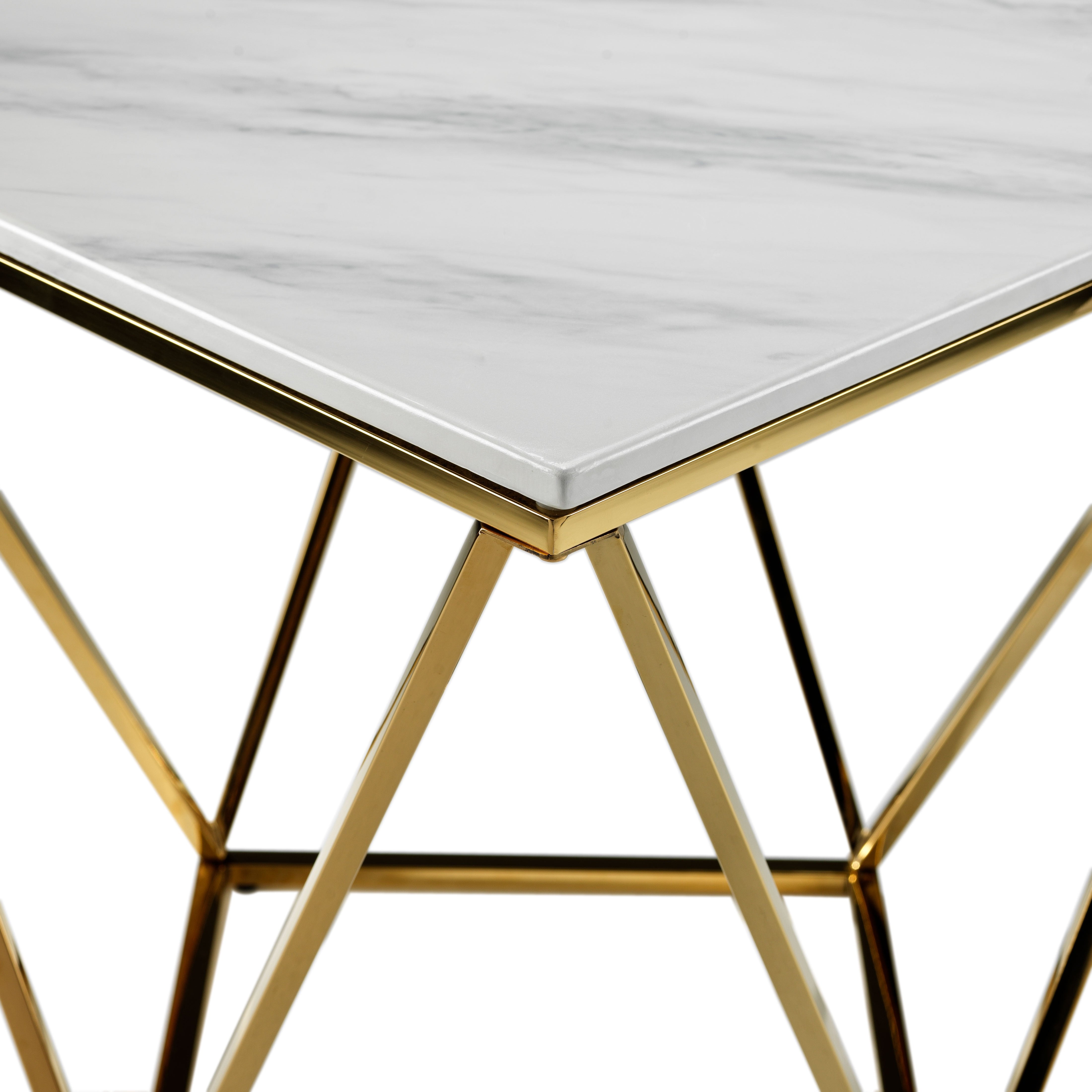 Lynn Coffee Table - Marble and Gold