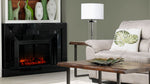 Mia Mirrored Fireplace - Black