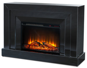 Mia Mirrored Fireplace - Smoked Grey