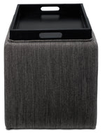 Zoey Ottoman - Charcoal Grey