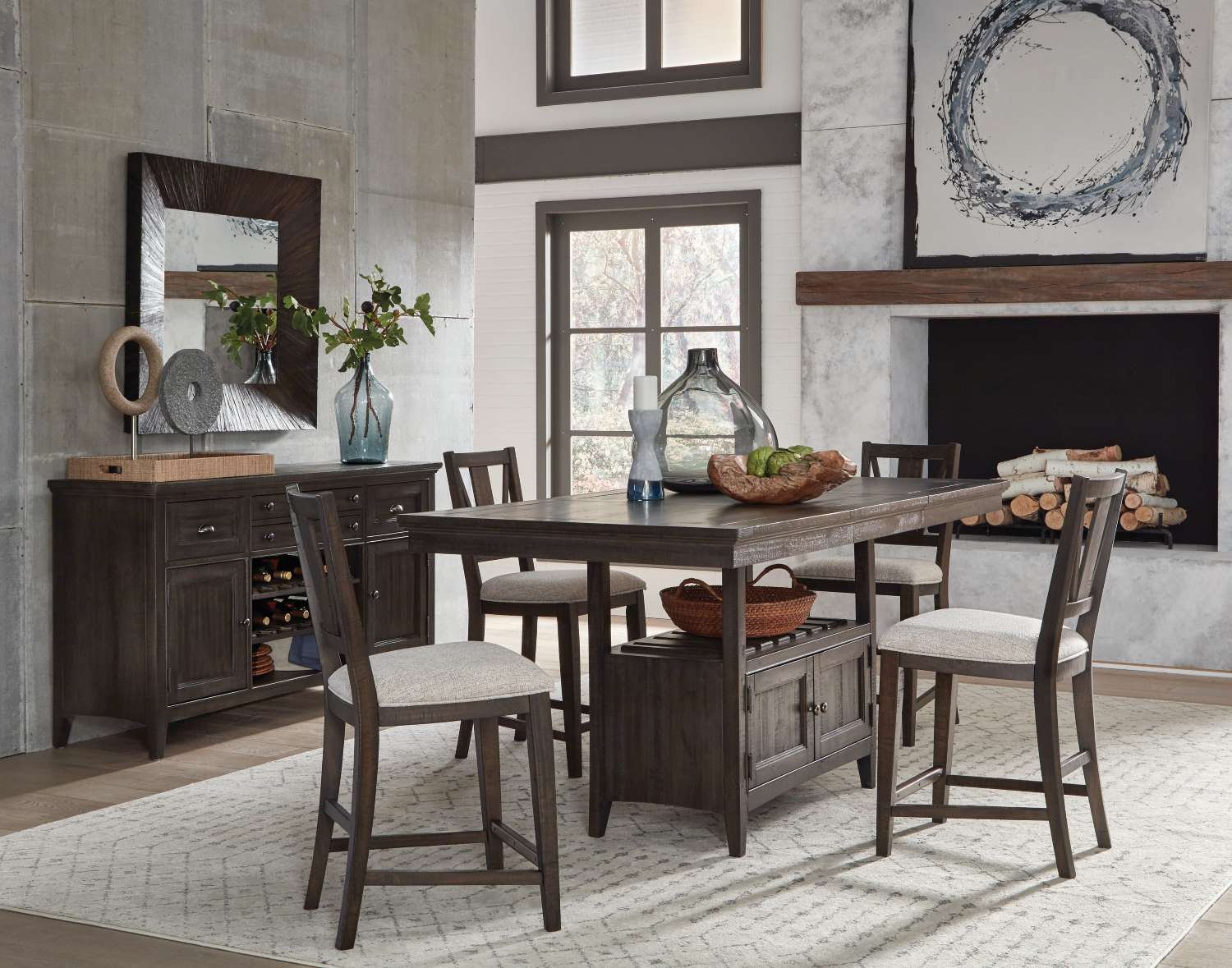 Westley Falls 5-Piece Counter Dining Set - Brown