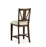 Westley Falls Counter Height Stool with Upholstered Seat - Brown
