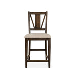Westley Falls Counter Height Stool with Upholstered Seat - Brown