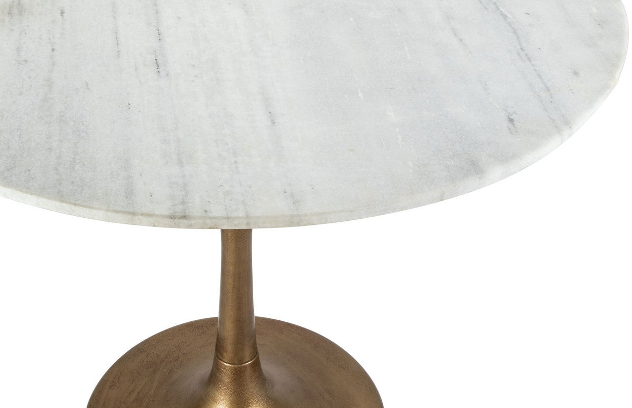 Butik Marble Round Dining Table - White/Gold
