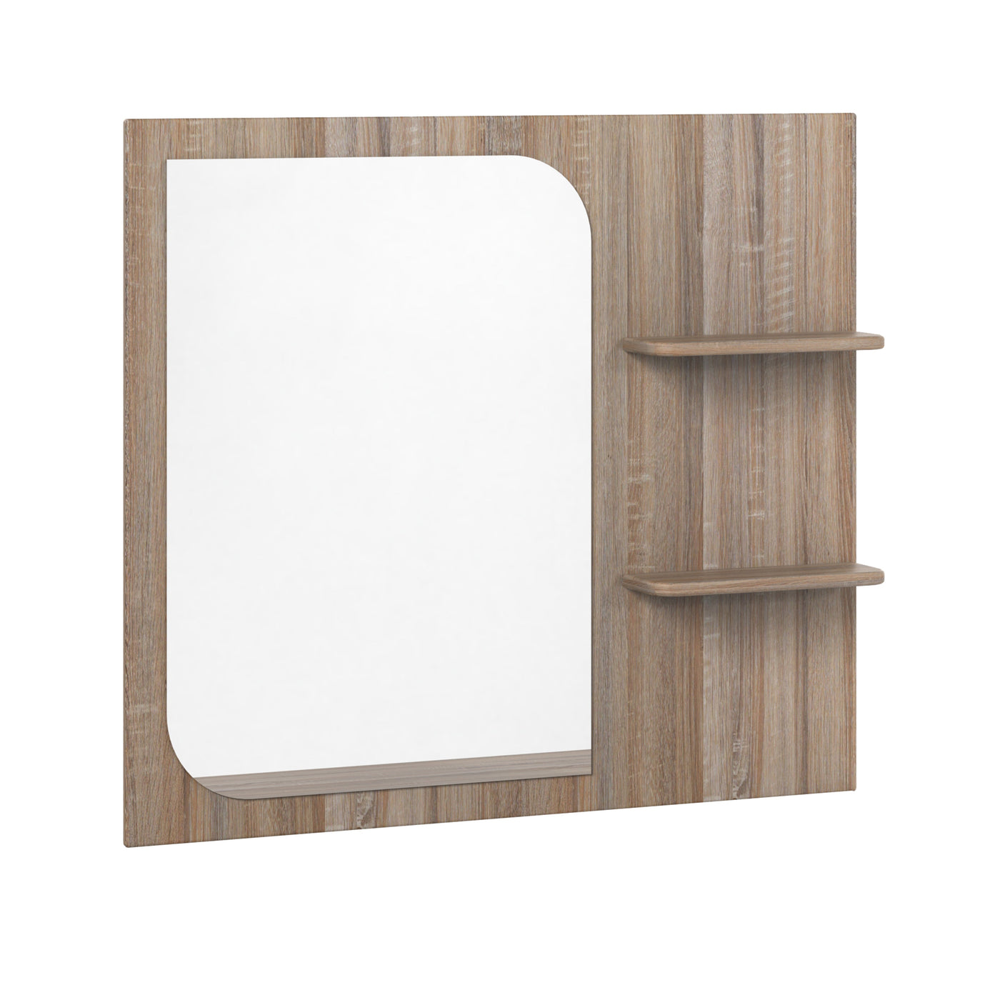 Bellmar 36" Vanity Mirror with Shelves - Driftwood